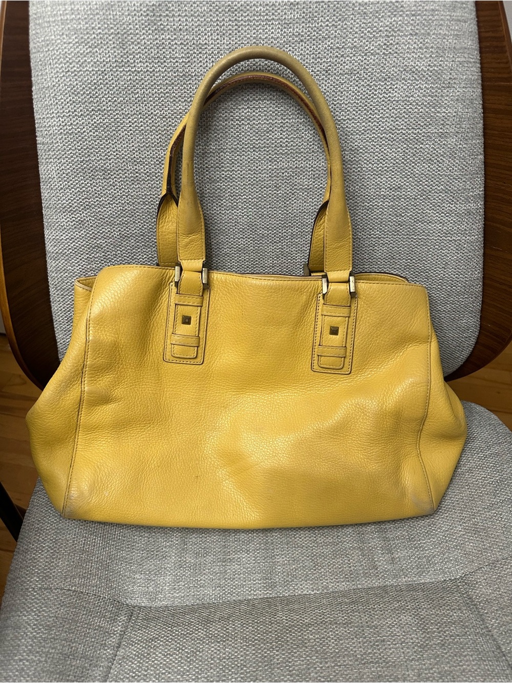 Vintage Ellen Tracy Butter Yellow Shoulder Bag